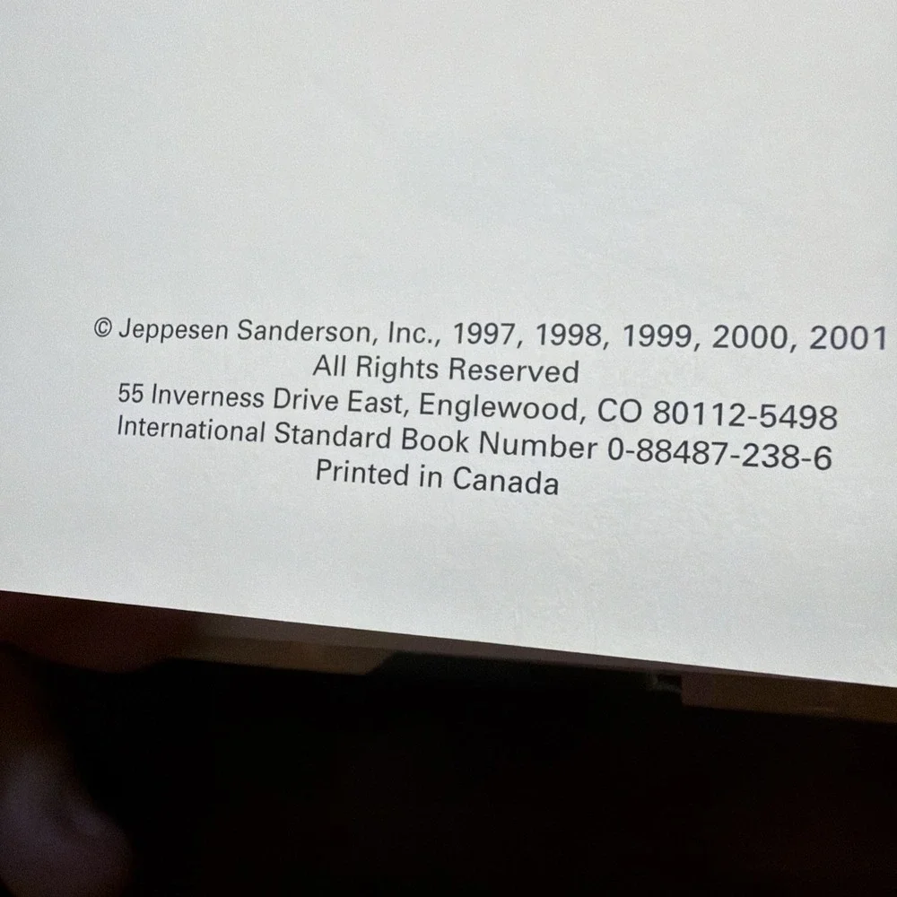Private Pilot Manual by Jeppesen Sanderson Hardcover) Used with No CD Rom